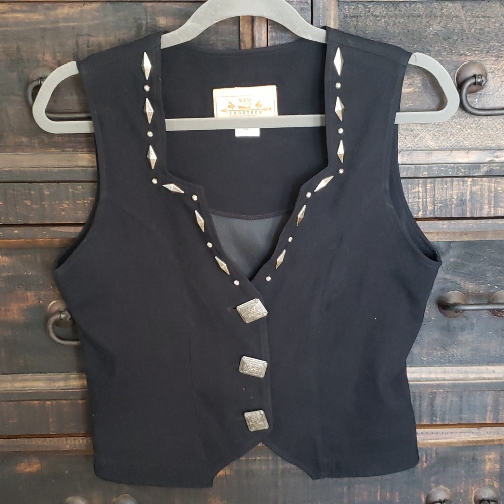 Ladie's New Frontier Suede Vest with Sterling